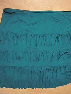 Green Nuggles Claire Ruffle Rayon Skirt Women's XXXL